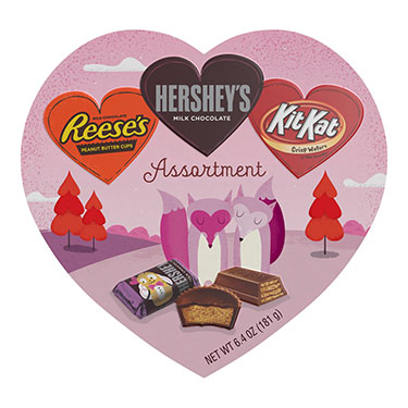 Hersheys Kit Kat Reeses Minis Assorted Heart 6.4oz Box
