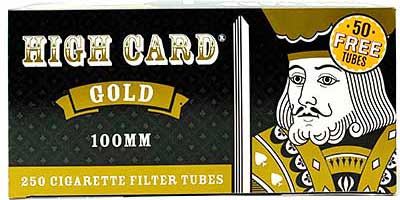High Card Gold 100 Cigarette Tubes 250ct