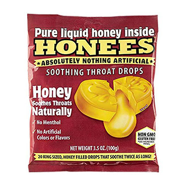 Honees Honey Cough Drops 20 Piece Bag