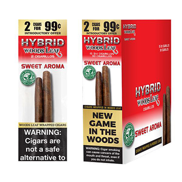 Hybrid Woods Leaf Cigarillos Sweet Aroma 15 Packs of 2
