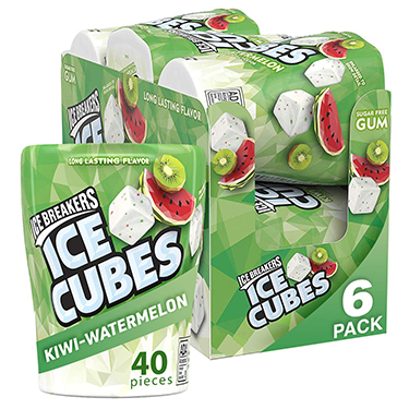 Ice Breakers Ice Cubes Kiwi Watermelon Sugar Free Chewing Gum 6ct Box