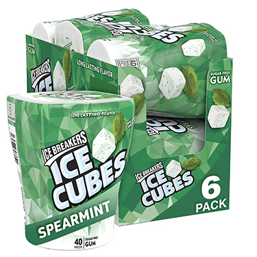 Ice Breakers Ice Cubes Spearmint Sugar Free Chewing Gum 6ct Box