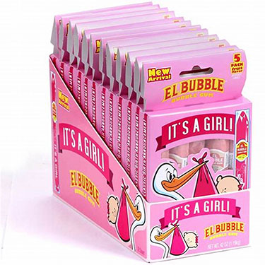 Its A Girl Fruit Flavored Bubble Gum Cigars 5pk