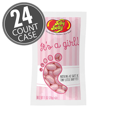 Jelly Belly Its A Girl w Jewel Bubble Gum 1 oz Bag 24 Count Box