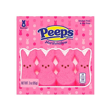 Just Born Easter Peeps Pink Marshmallow Bunnies 3oz Box