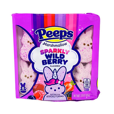 Just Born Easter Peeps Wildberry Marshmallow Bunnies 3oz Box