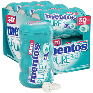 Mentos Sugar Free Gum Pure Fresh Wintergreen 6ct Box