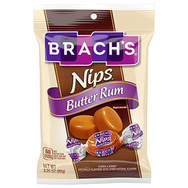 Brachs Nips Butter Rum Hard Candy 3.25oz Bag