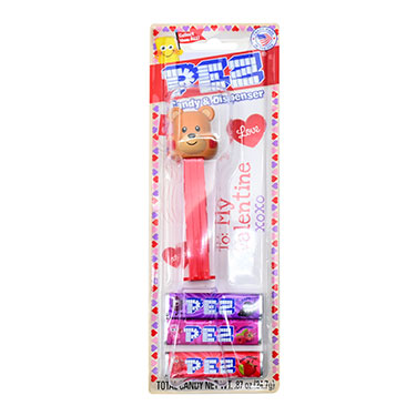 Pez Valentines Love Bear Dispenser with Candy Rolls