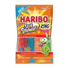 Haribo Zing Sour Streamers 4.5oz Bag 12ct Box