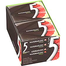 5 Gum Prism Watermelon Sugar Free Chewing Gum, 15 Sticks, 10 Pack