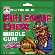 Big League Chew Wild Pitch Watermelon Bubble Gum, 2.12 oz Pouch