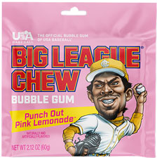 Big League Chew Punch Out Pink Lemonade Bubble Gum, 2.12 oz Pouch