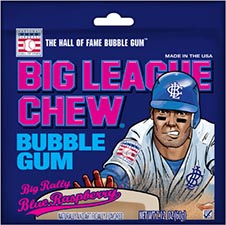 Big League Chew Big Rally Blue Raspberry Bubble Gum, 2.12 oz Pouch