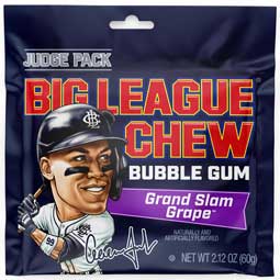 Big League Chew Aaron Judge Grand Slam Grape Bubble Gum, 2.12 oz Pouch