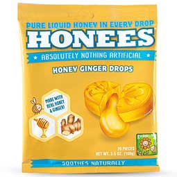 Honees Honey Ginger Liquid Cough Drops 3.5oz Bag