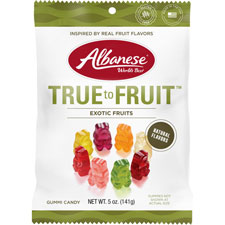 Albanese True To Fruit Exotic Fruits Gummi Bears 5oz Bag