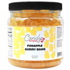 Candy Retailer Gummy Bears Pineapple 32oz Jar