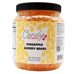 Candy Retailer Gummy Bears Pineapple 5 Lb Jar