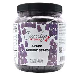Candy Retailer Gummy Bears Grape 5 Lb Jar