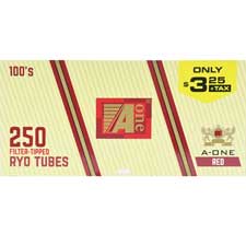 A One Cigarette Tubes Red 100s PP 3.25 250ct Box