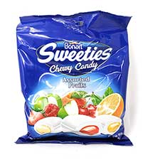 Bonart Sweeties Chewy Candy Fruit Filled Center 7oz Bag