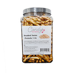 Candy Retailer Braided Twists Pretzels 1 Lb Jar