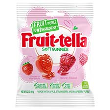 Fruit Tella Gummies Strawberry Raspberry 3.2oz Bag