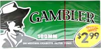 Gambler Cigarette Tubes Menthol 100s PP 2.99 200ct Box