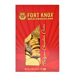 Fort Knox Milk Chocolate Belgium Chocolate Coins 1lb Tower Box