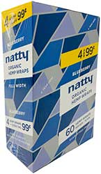 Natty Organic Hemp Wraps Blueberry 15 4pks
