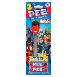 Pez Dispenser Marvel Red Hulk with Candy Rolls