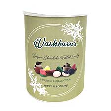Washburn Belgium Chocolate Filled Holiday Mix 15.5oz Canister