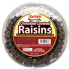 Zachary Chocolate Covered Raisins 12oz Tub