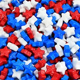 Candy Retailer All American Patriotic Red White & Blue Candy Stars 1 Lb