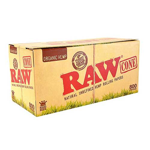 RAW Organic Hemp Cones King Size 32ct Box