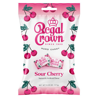 Regal Crown Sour Cherry Hard Candy 6.25oz Bag