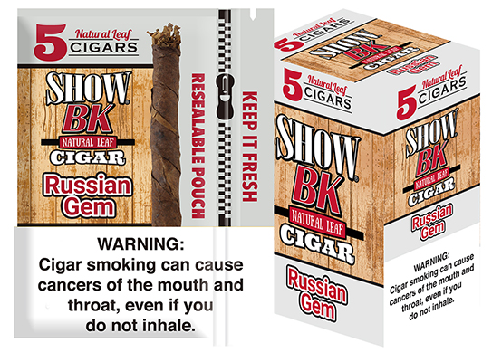 Show BK Russian Gem Natural Leaf Cigars 8 5pks