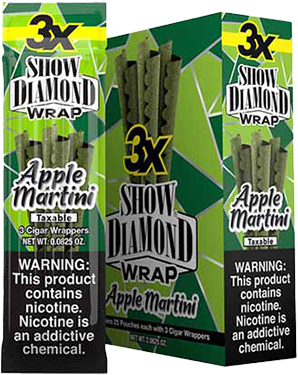 Show Diamond Apple Martini Wraps 25 Packs of 3