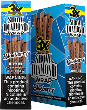 Show Diamond Blueberry Wraps 25 Packs of 3