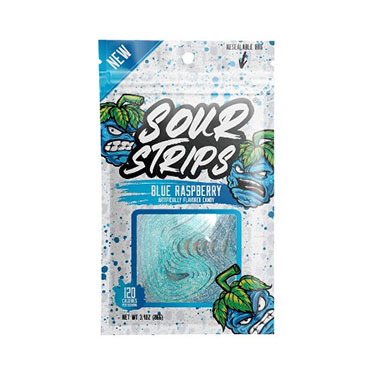 Sour Strips Blue Raspberry 3.4oz Bag
