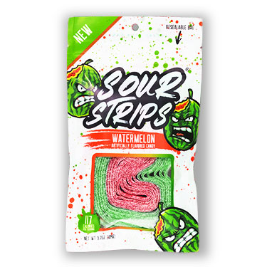 Sour Strips Watermelon 3.4oz Bag