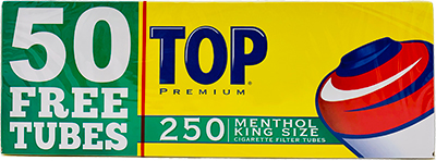 lejlighed Vilje Morse kode Top Cigarette Tubes Menthol King 250ct | BuyLittleCigars.com