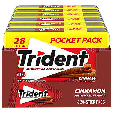 Trident Sugar Free Gum Cinnamon 6ct Box
