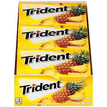 Trident Sugar Free Gum Pineapple Twist 12ct Box