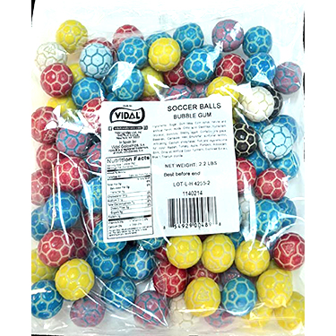 Vidal Bubble Gum Soccer Balls 2.2lb Bag