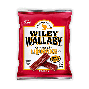 Wiley Wallaby Classic Red Licorice 4oz Bag