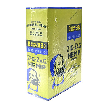 Zig Zag Hemp Wraps Blazin Blue 25 Packs of 2