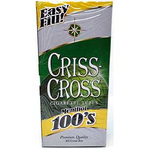 Criss Cross Menthol 100 Cigarette Tubes 200ct